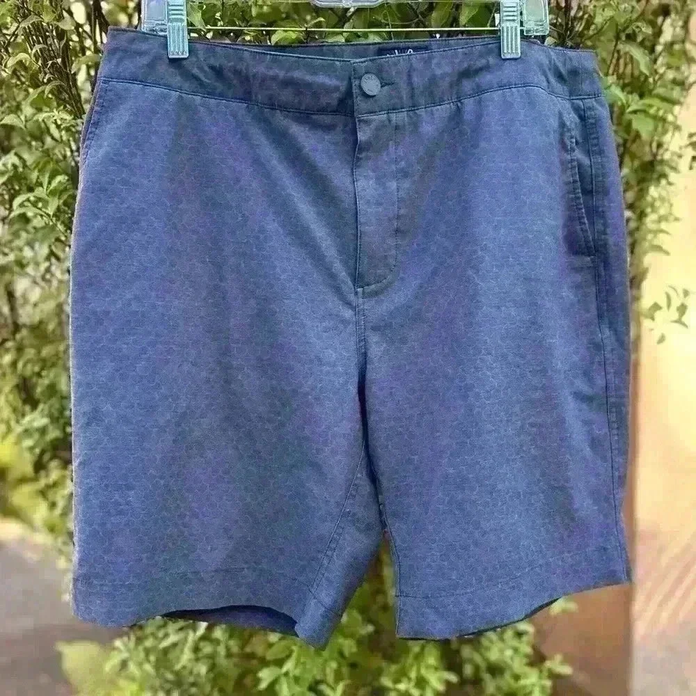 Faherty All Day Midnight Fish Scale Print Shorts 9 Inch Inseam Men’s Size 36 EUC